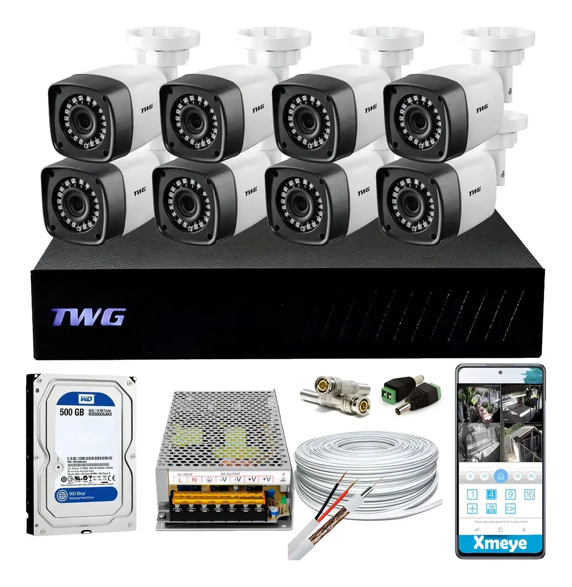 Kit Segurança Cftv 8 Câmeras Fullhd 1080p Dvr Cloud Completo Cor 2