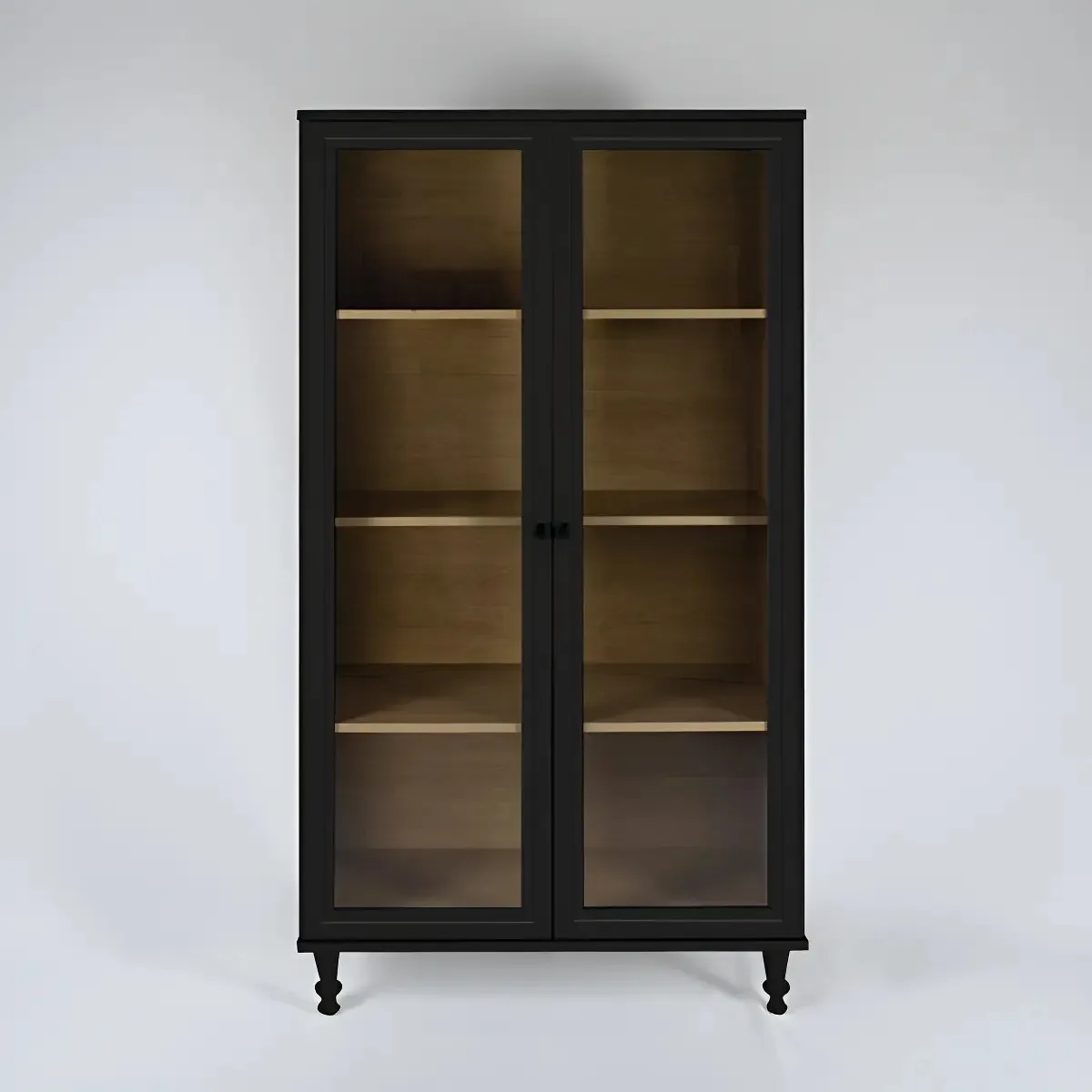 Estante Para Livros 2 Portas Vidro Ditália E-957 Cor Preto