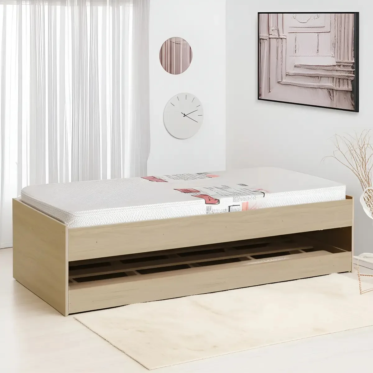 Bicama Solteiro Ditália Riviera Com Colchões MDP 188x78x12cm