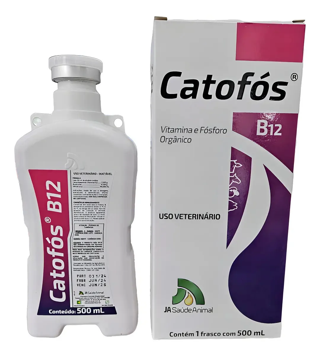 Catofós B12 500ml Injetável Suplemento Mineral Bovinos Equinos Suínos