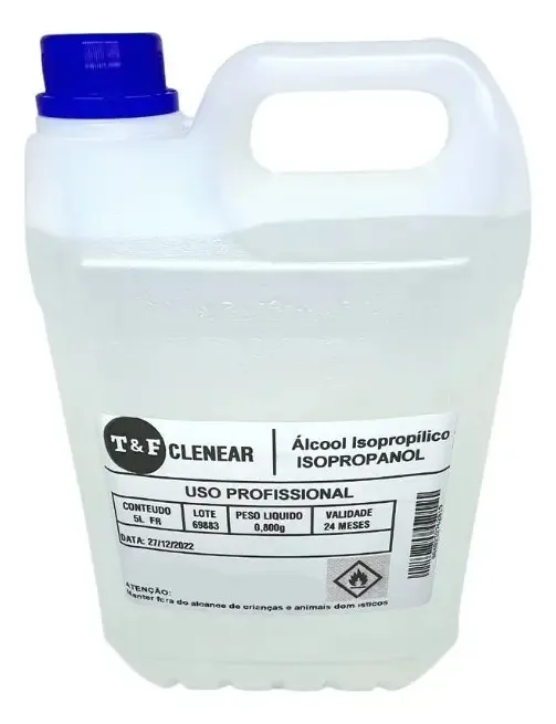 Álcool 5 Litros Isopropilico T&f Cleaner Alto Grau Limpeza