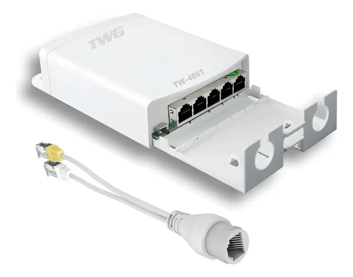 Adaptador Poe Extender Twg Tw 4861 4 Portas Rj45 100mts Voltagem De Entrada 110v