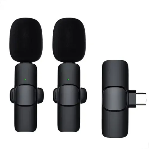 Microfones Bluetooth (2 Un) Profissional P/ Android Cor Preto