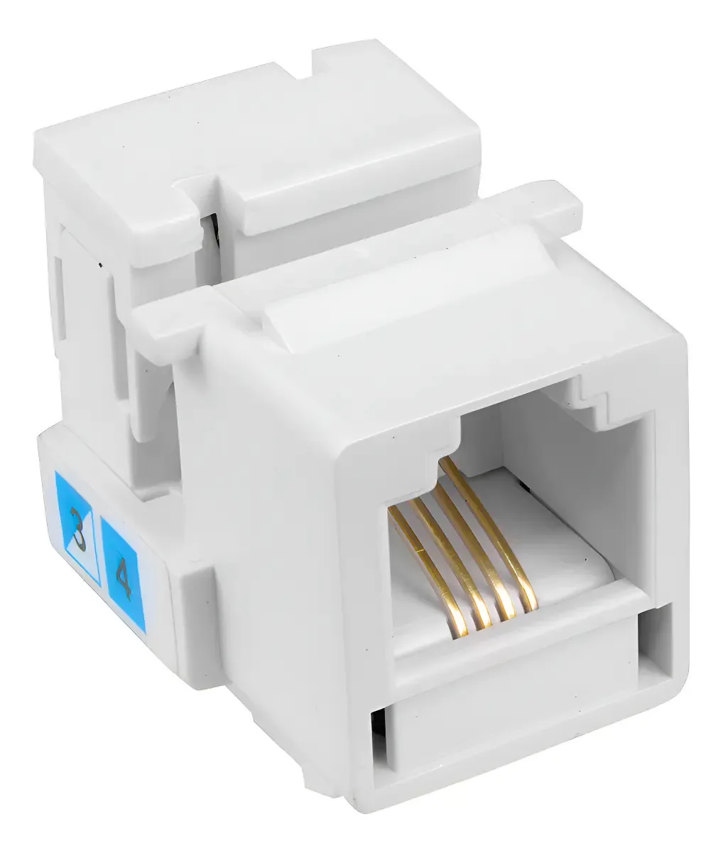 Conector Keystone RJ11 Cat3 Branco Multitoc 25 Unidades Telefonia