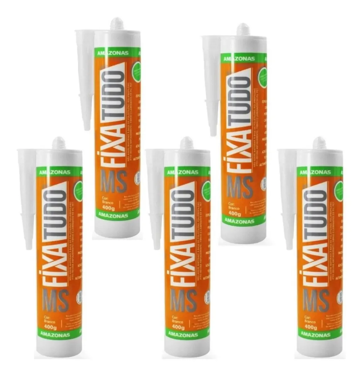 Kit 5 Cola Fixa Tudo Ms 400g Amazonas