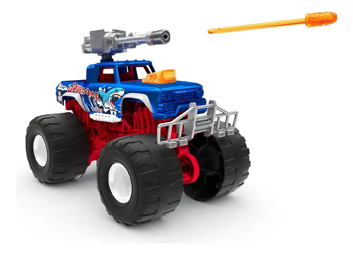 Carro Monster Wheels Bone Breaker Azul Escala 1:18 Metal Machines