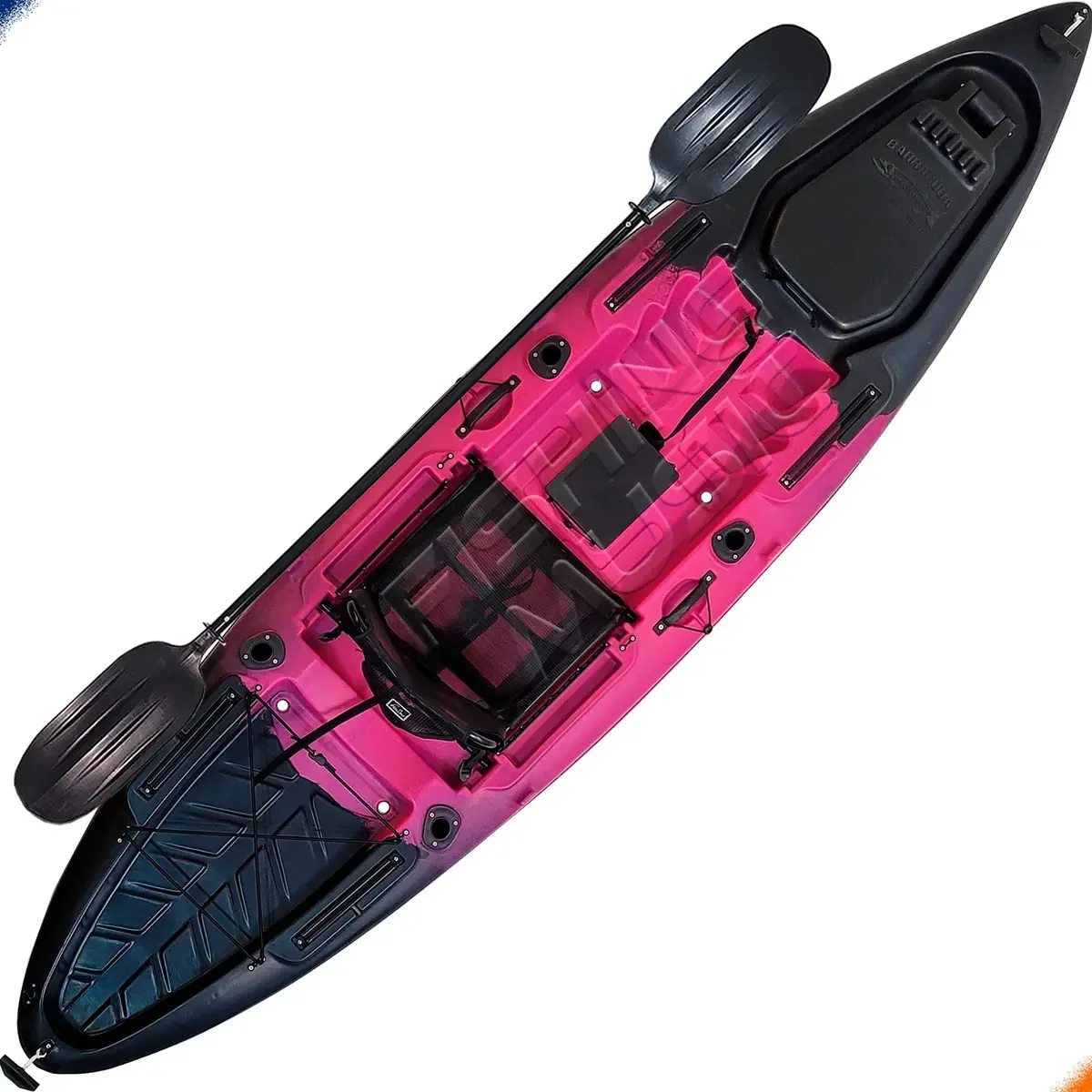 Caiaque Barracuda Evolution Com Cadeira E Remo Lontras Cor Black Pink