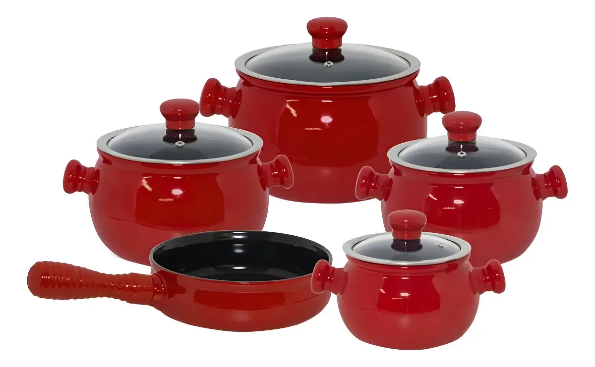 Conjunto De Panelas Cerâmica 5 Peças Premiere Pomodoro Ceraflame
