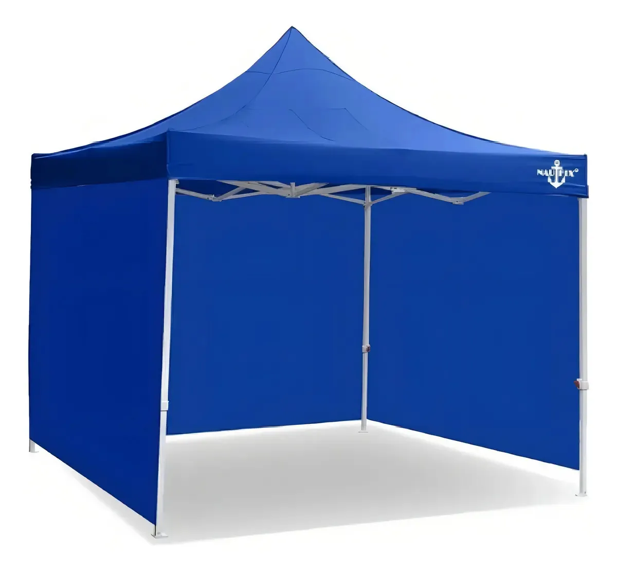 Tenda gazebo Nautfix 3x3 estrutura reforçada 3 paredes impermeáveis cor azul estrutura branca