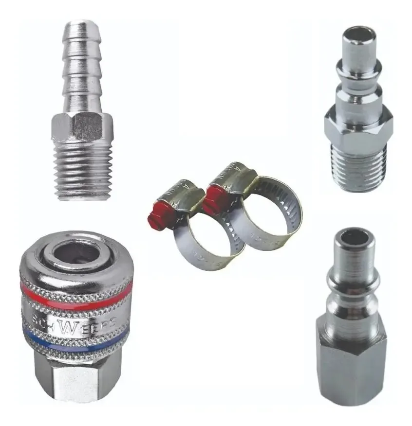 Conexões Compressor de Ar Schweers 6 Peças Aço 1/4" 300 PSI