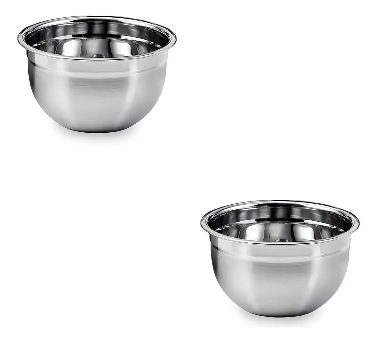 2 Tigelas Mixing Bowl - 28x15cm 4600ml Cor Inox