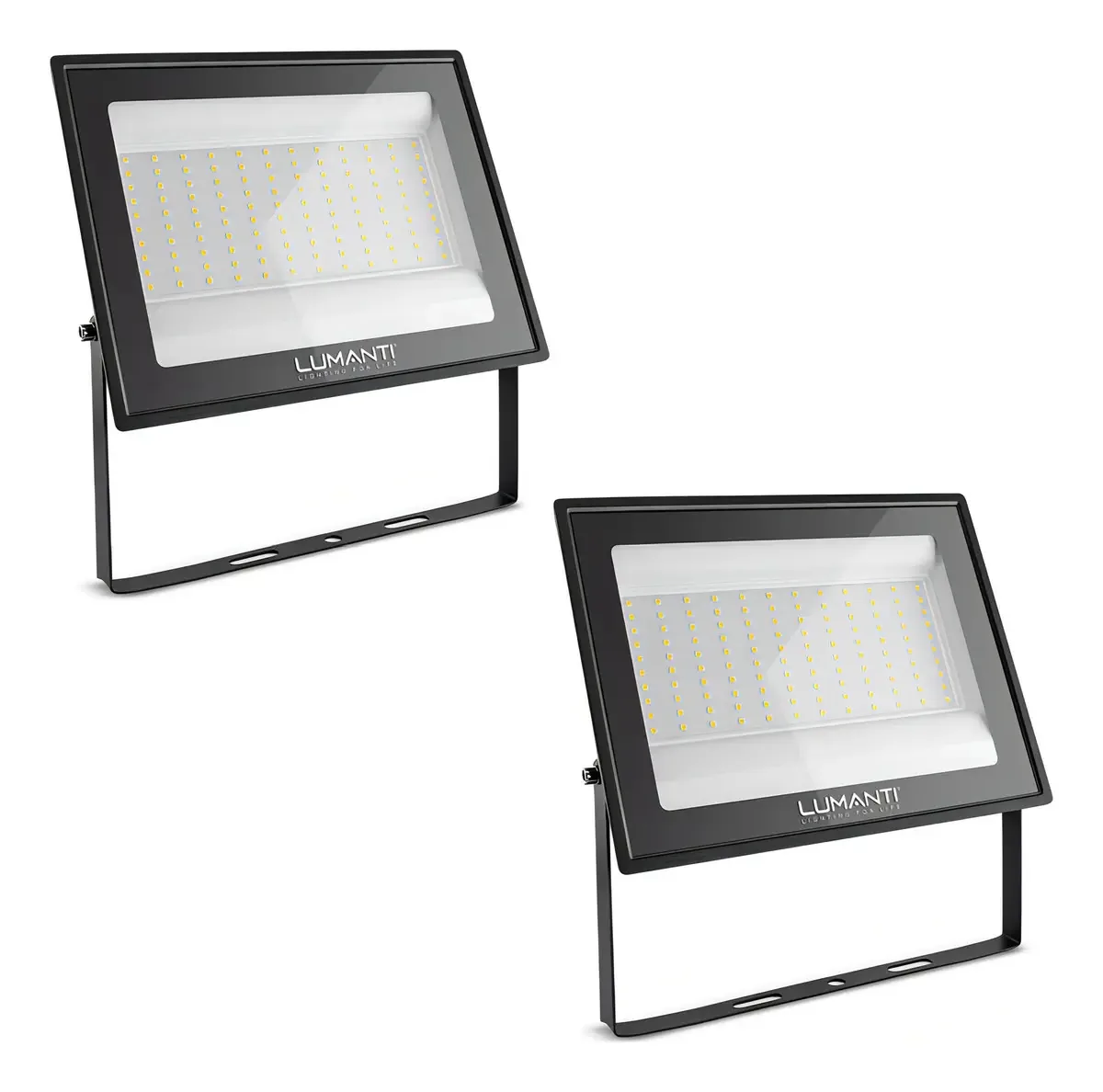 Kit 2 Refletores LED Lumanti 200W Branco-Frio IP66 Carcaça Preta