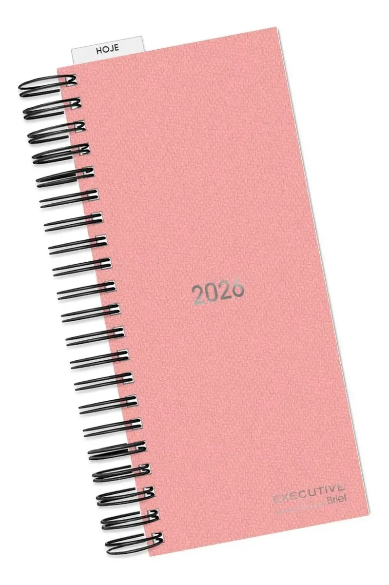 Agenda Comercial Espiral D'Chenille 2026 Rosa Executivo 194 Folhas