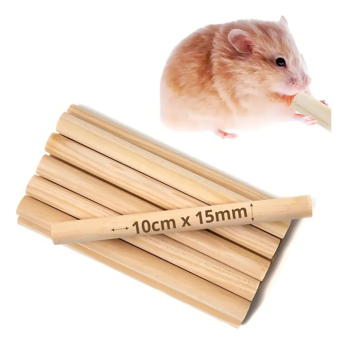 10 Palito Toquinho Pinus Liso Para Roedores Brinquedo 10cm
