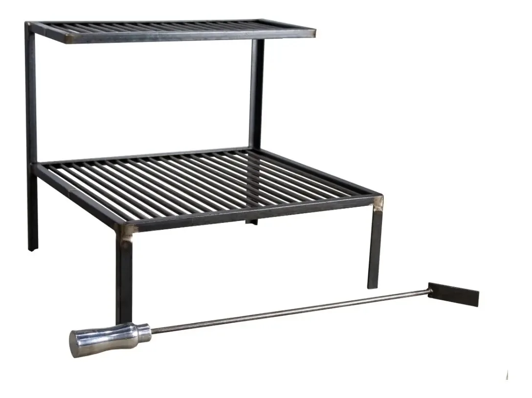 Grelha Parrilla Uruguaia 45cm P/ Alvenaria + Atiçador Fogo