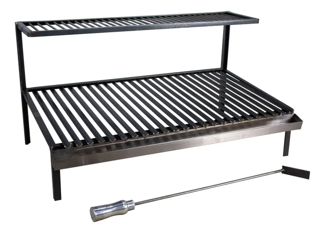 Grelha Parrilla Argentina 75cm P/ Alvenaria + Atiçador Fogo