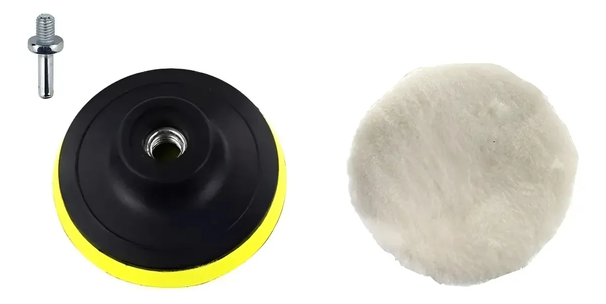 Kit Disco Polimento 3 Polegadas Velcro C/ 1 Boina De Lã