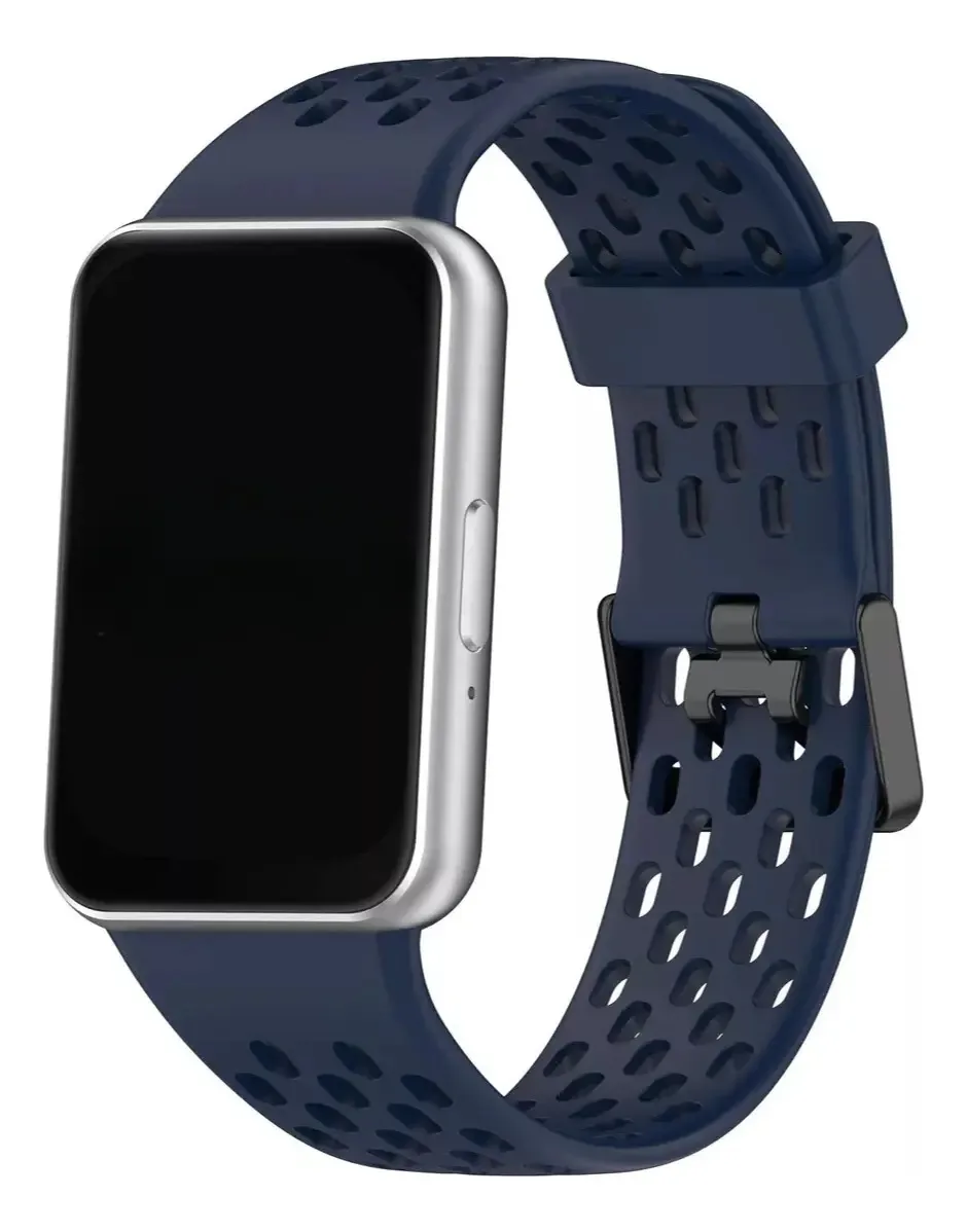 Pulseira Furadinha Anti Suor Para Samsung Galaxy Fit 3 Cor Azul-marinho