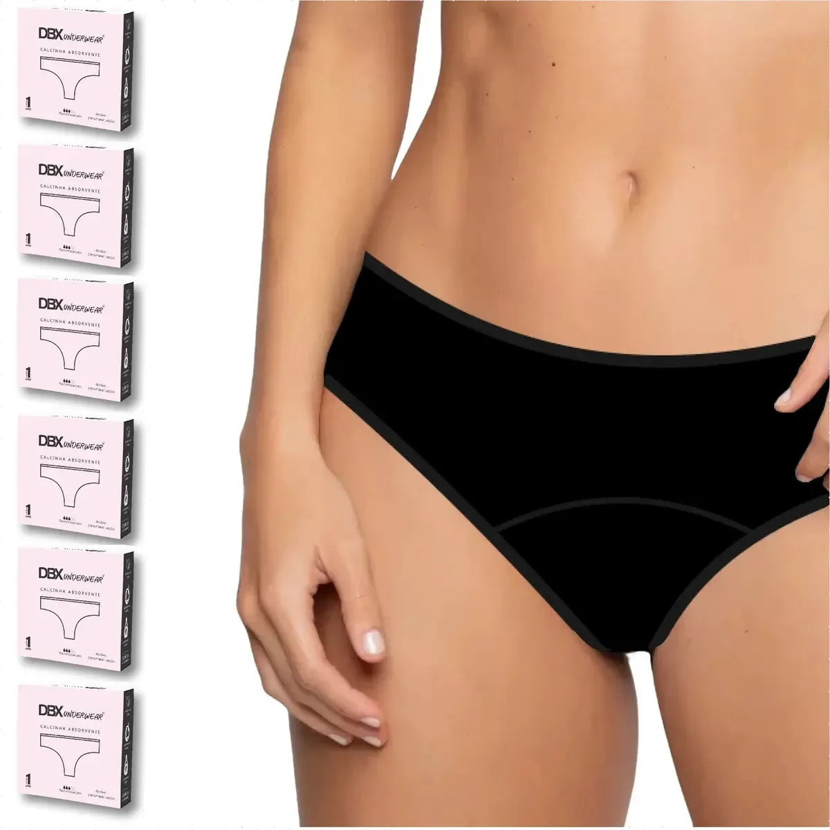 6 Calcinha Absorvente Reutilizável Fluxo Menstrual
