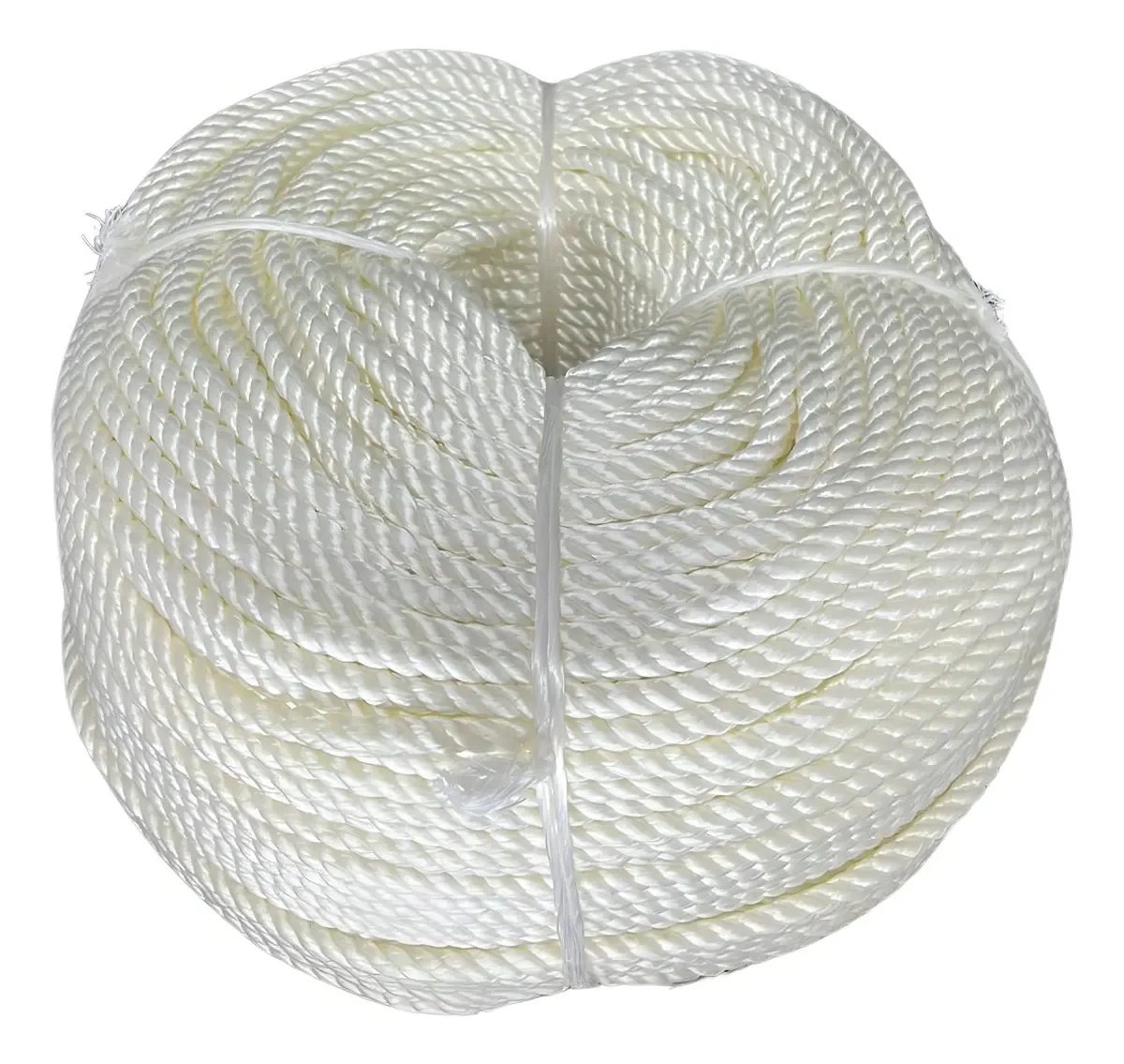 Cabo de Nylon 3 Pernas Branco 6mm Ancoragem Náutica GHS