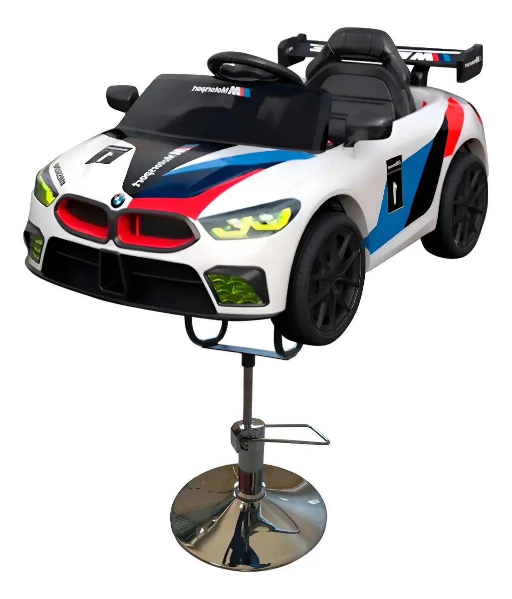 Cadeira Carrinho Kids Elétrico 3em1 Barbearia Salão E Cabelo Cor Branco Forma Da Base Quadrada Tipo De Encosto Fixo