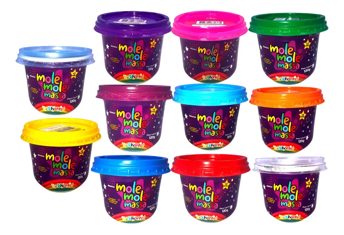 Massinhas Modelar Kit 11 Cores 100% Alimentícia Atóxica