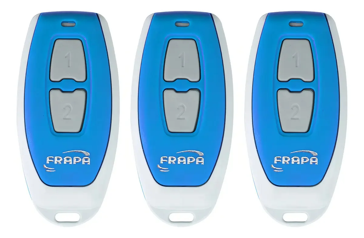 Kit 3 Controles Remotos Frapa Azul para Portão Cerca Alarme 433mhz