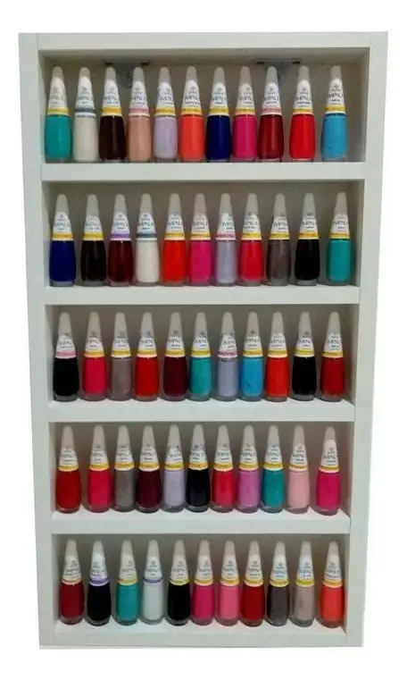 Organizador Esmaltes Mdf Branco - 50 Esmaltes - Com Suportes