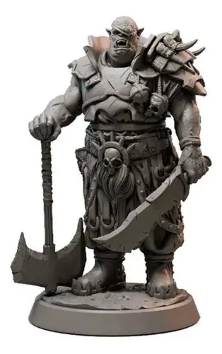 Miniatura Conspiração Orc Barbaro Dungeons And Dragons Rpg