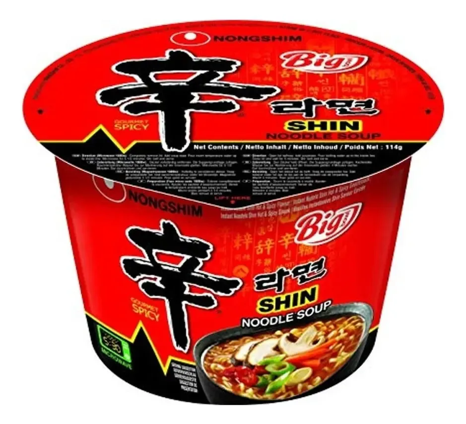 Cup Noodle Coreano Nongshim Big Bowl Shin Sabor Picante 114g