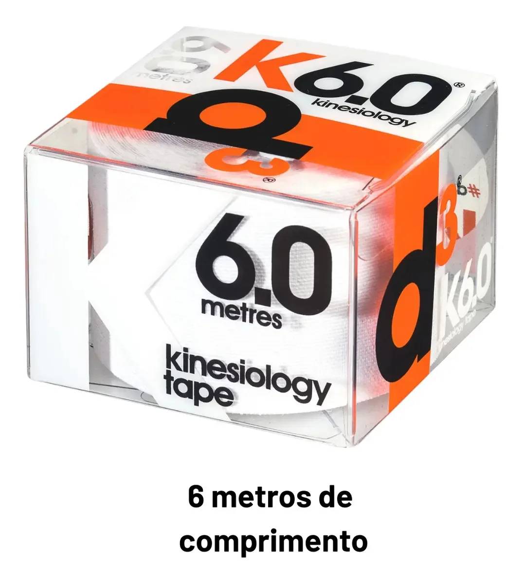 Bandagem Elástica D3 Fita Kinésio com 6 Metros Tape Cor branca para esportistas, jogadores de futebol, vôlei, Handebol, pós operatório, pós parto, , corrida de rua, maratona, academia