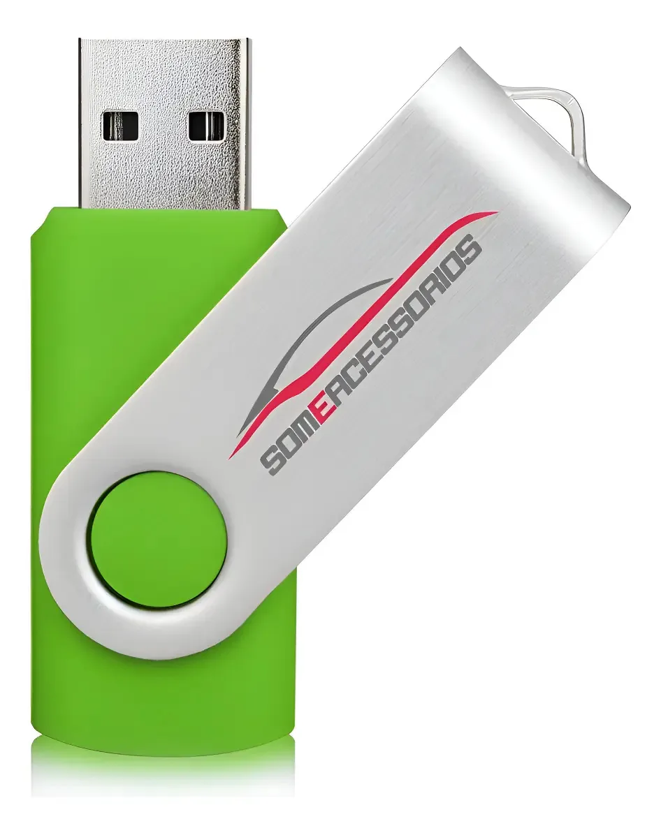 Pen Drive Verde 32GB USB 2.0 Vo6 Twist Com Tampa Deslizante