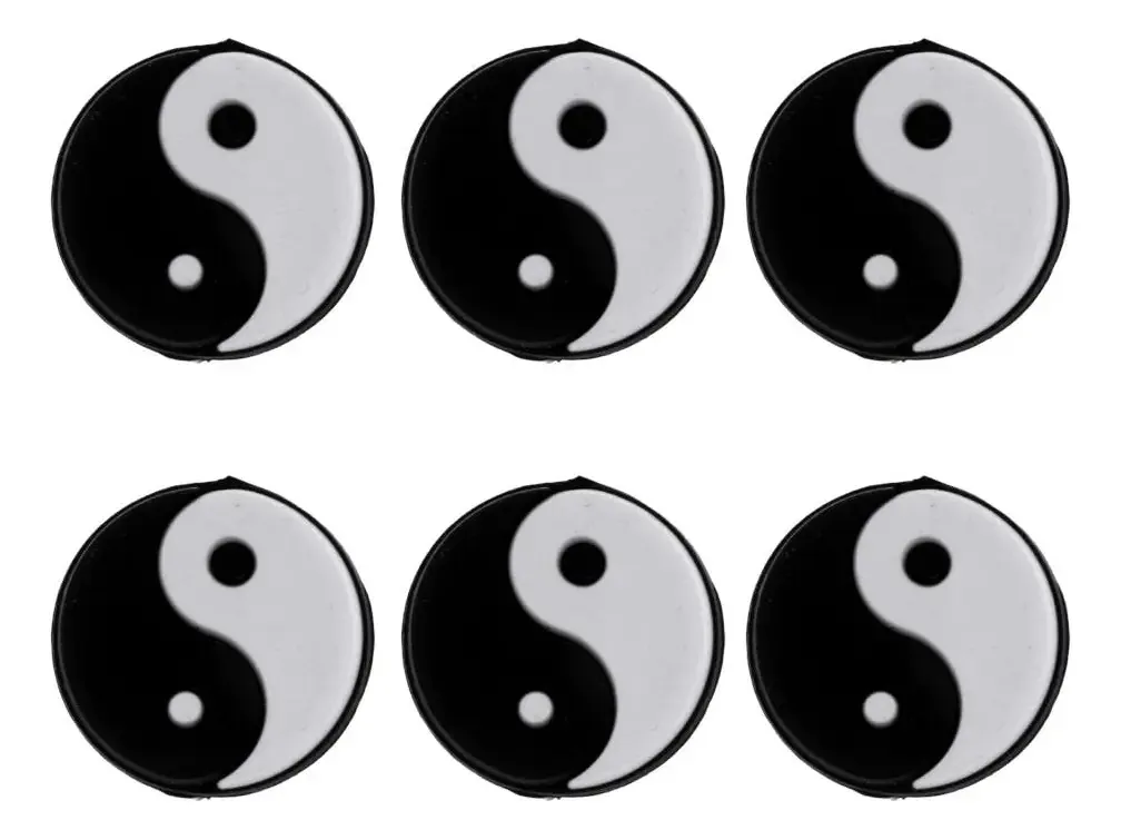 Raquete de tênis de vibração Yin Yang Amleso de 6 peças, preta e branca