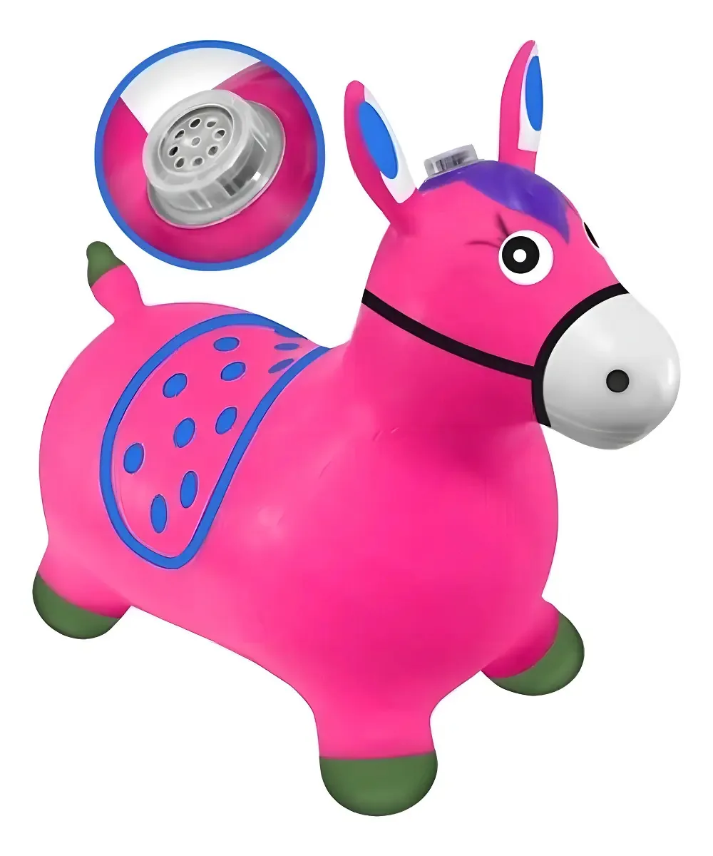 Cavalinho Upa Upa Yaha Rosa com Música e LED
