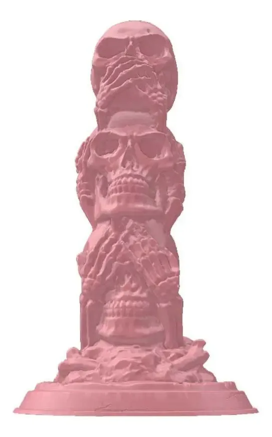 Caveira Tripla Não Ouço Não Falo Não Vejo Decoração 3d