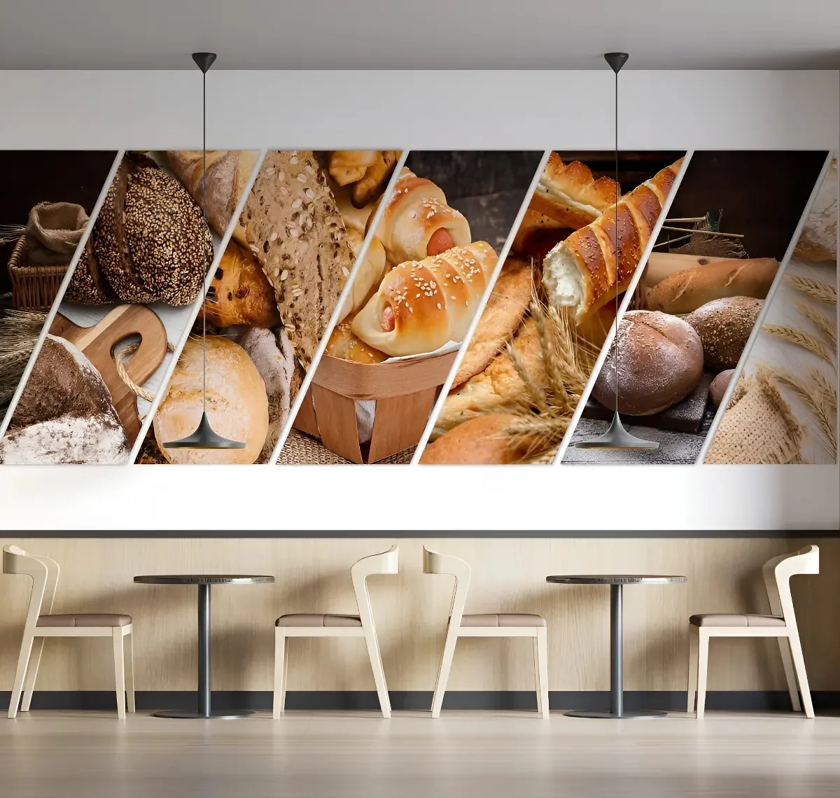 Adesivo Vinil Padaria Café Salgado Colorido 290x100cm Para Parede