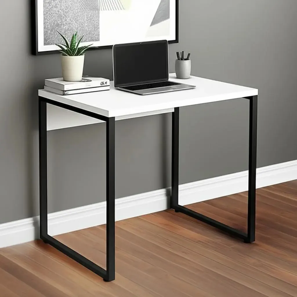 Mesa Escritório Reta 90cm Branco