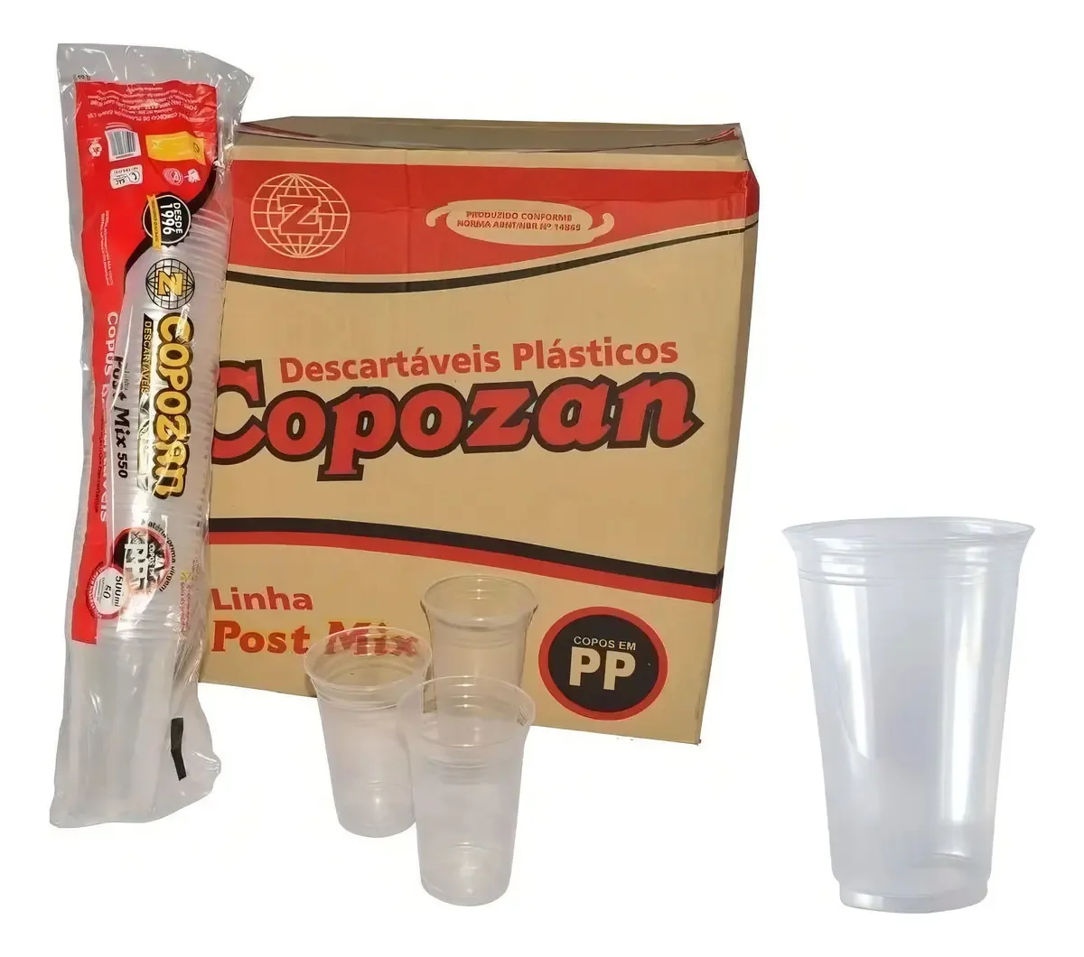 Copo Descartáveis Lisos Post Mix 330ml - Copozan C/1000