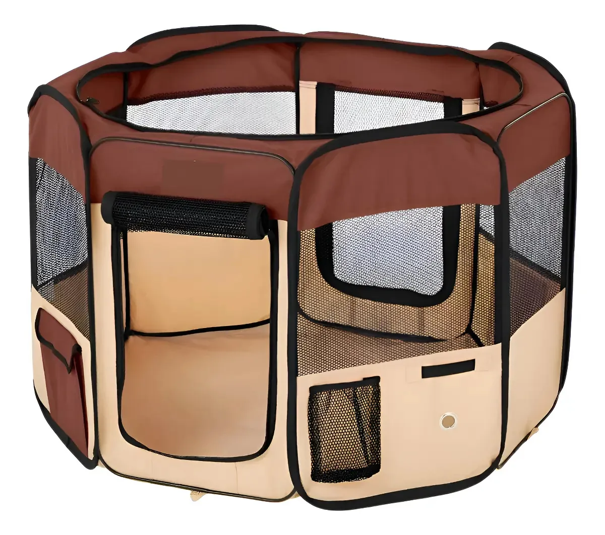 Cercadinho Pet Portátil Dobrável Casinha Premium 110cm Cor Marrom