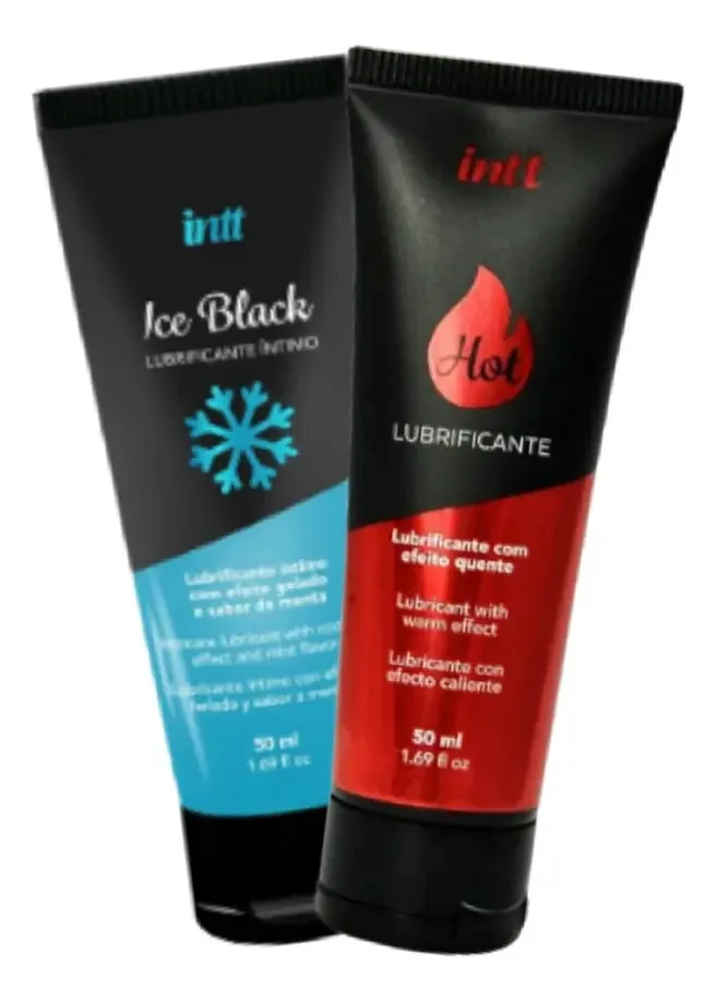 Kit Lubrificantes Íntimos Intt: Gelo e Morango com Efeito Quente, 50ml