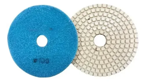 Disco Para Polimento Flexível 100mm Grão 100- Diamante Azul