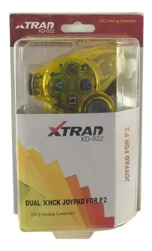 Controle Ps2 Transparente Amarelo Analógico Xock2 A10069