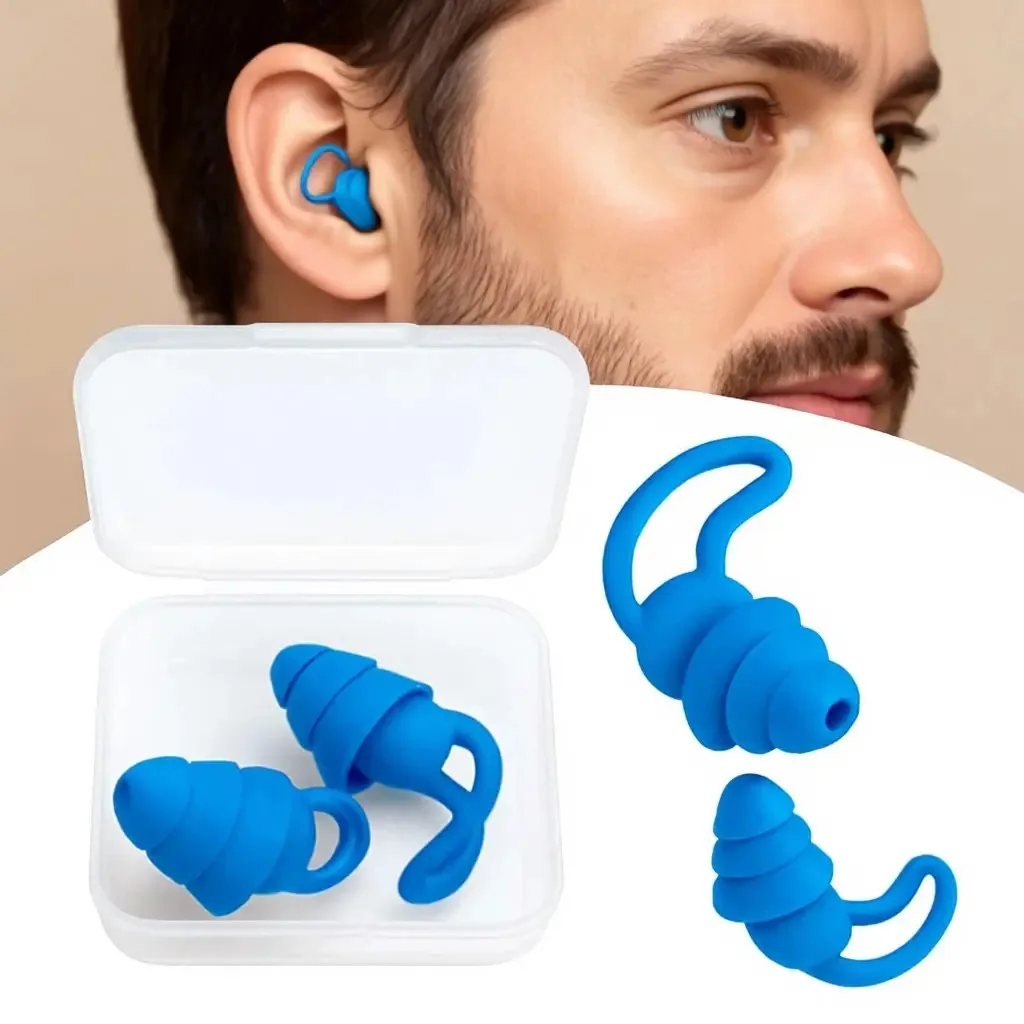 Tampão De Ouvido Protetor Auricular Para Dormir Protetor De Ouvidos, Natação De Silicone Viajar E Esportes Mok Azul