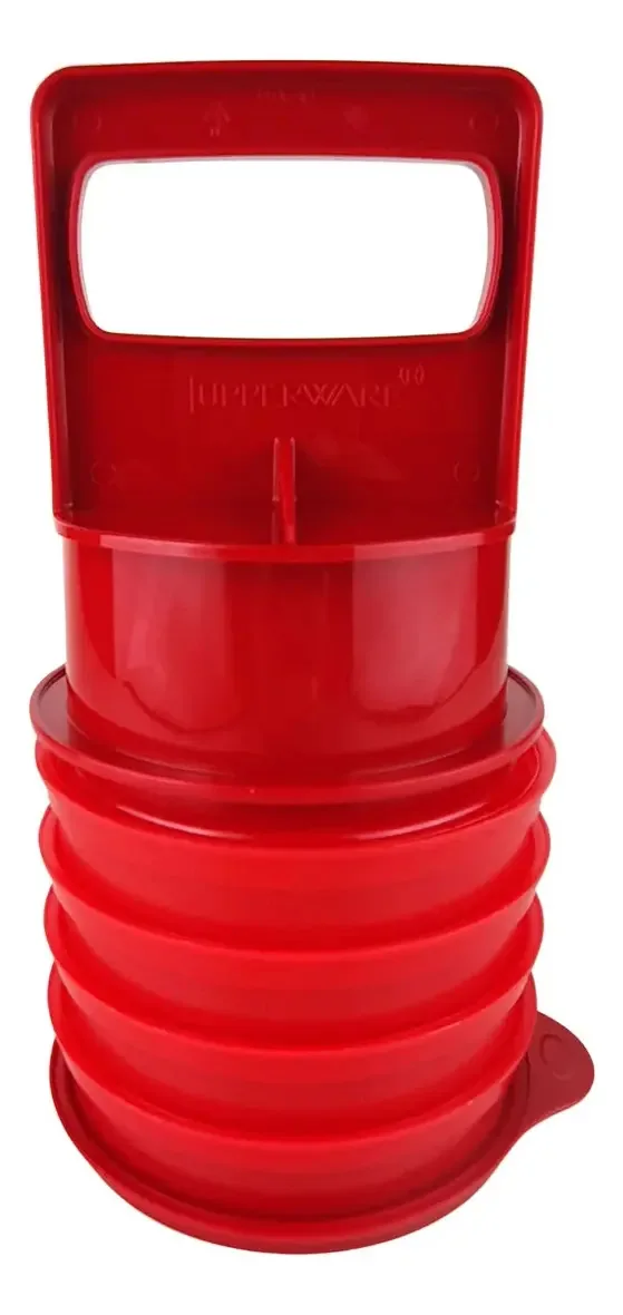 Kit Prensador + Formas Burguer Express Tupperware Cor Vermelho