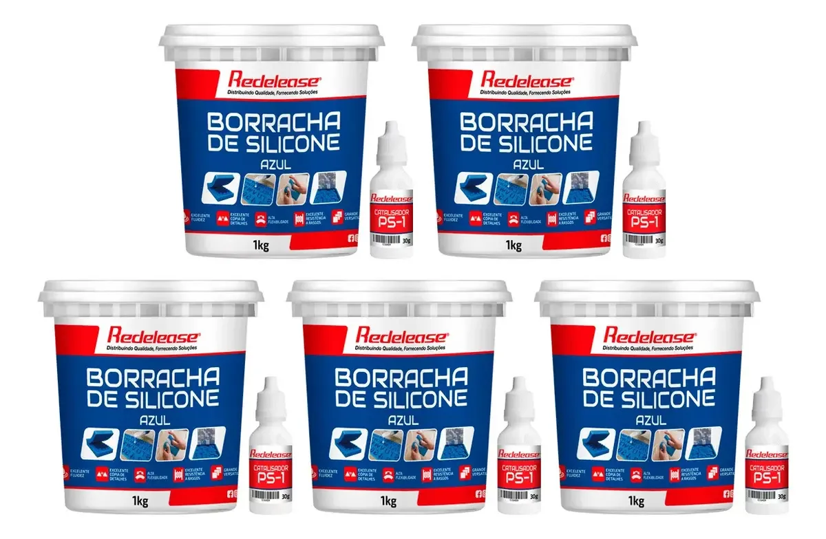 Borracha De Silicone Azul Para Moldes C Catalisador 5,150 Kg
