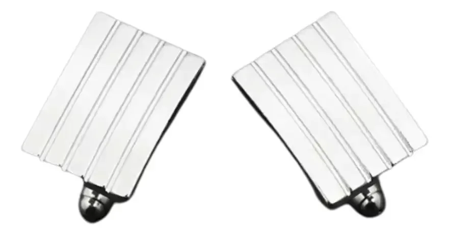Abotoadura Luxuosa Prateada Inox Social Masculina Cor Prateado