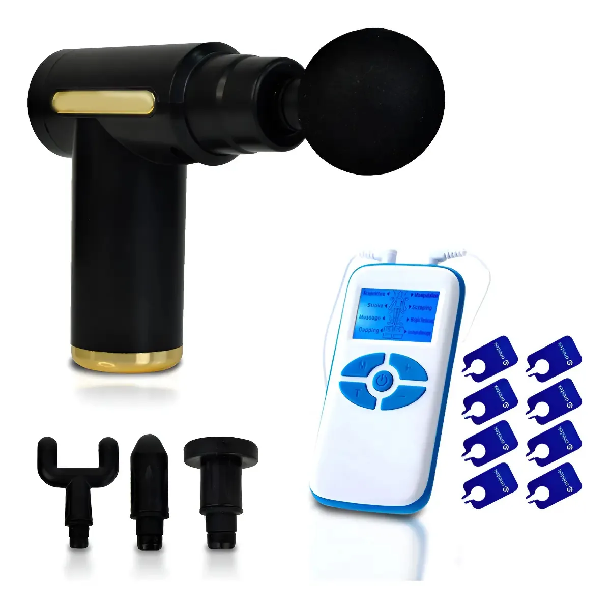 Kit 2 Massageadores Musculares Profissionais E Elétrico Preto