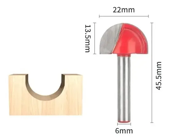 Fresa Redonda Desbaste 6x22mm Corte Madeira Cnc Router Tupia