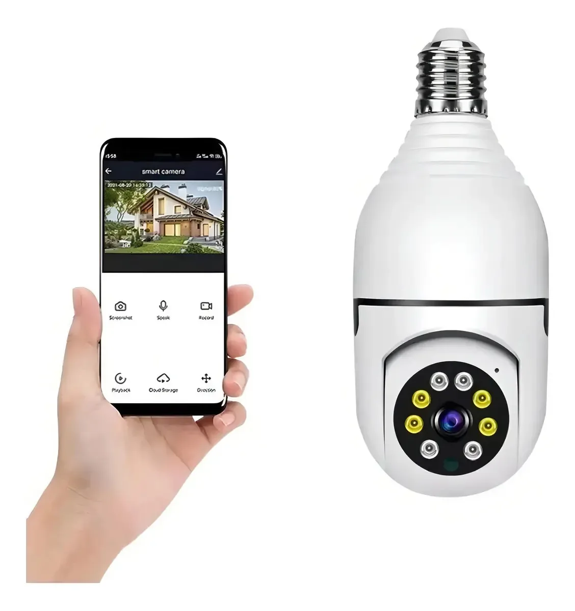 Camera Segurança Lâmpada Wifi Prova Dagua Infravermelho Cor