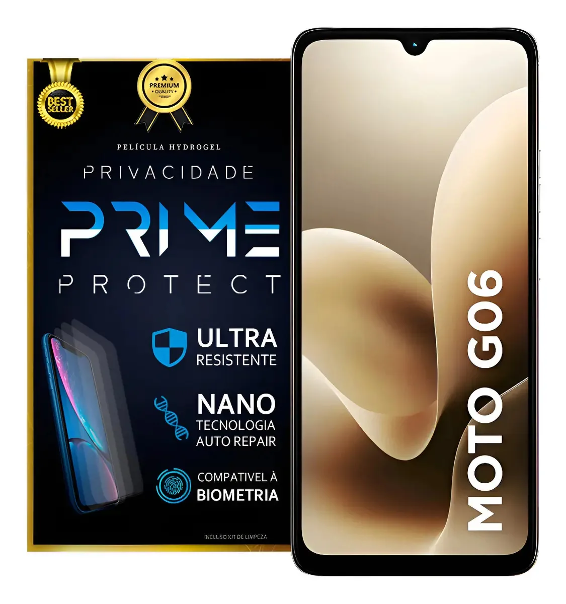 Película Hidrogel Fosca Privacidade PrimeProtectBR Moto G06